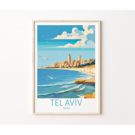 Tel Aviv Coastal City Travel Wall Art Home Decor
