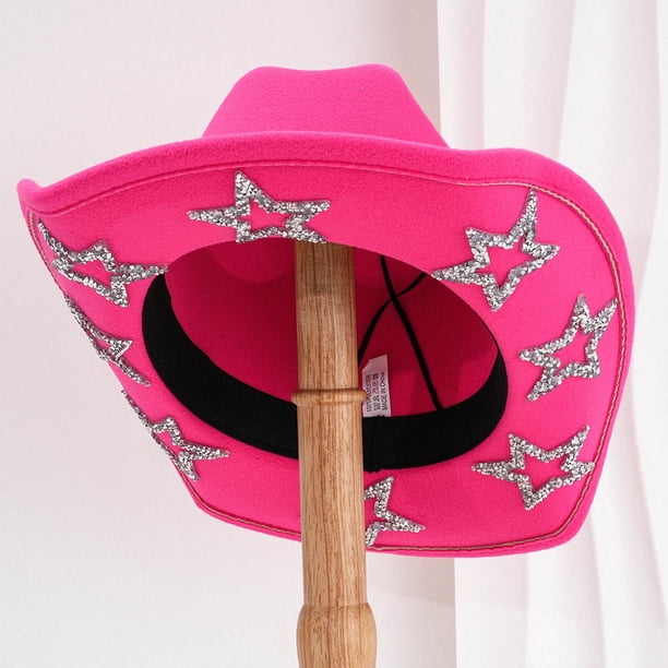 GPOECD Sparkling Rhinestone Western Cowboy Hat Elegant Wide  display picture 2
