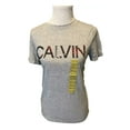 thumbnail image 6 of Calvin Klein Women's Soft Crew Neck Rolled Sleeve Graphic Logo T-shirt, 6 of 6