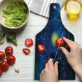thumbnail image 3 of Constellation Cutting Board, Illustration of Zodiac Signs in Geometric Circle Horoscopes Sun, Tempered Glass Cutting and Serving Board, Wine Bottle Shape, Pale Blue Indigo Yellow, by Ambesonne, 3 of 5
