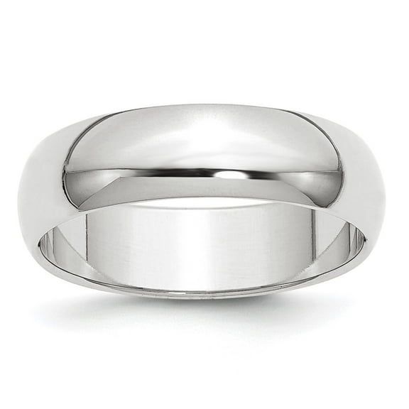 Diamond2Deal Platinum 6mm Half Round Wedding Band Ring for Women Size 10