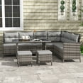 thumbnail image 2 of Outsunny Ensemble de Salle à Manger de Patio 6 Pcs, Mobilier de Jardin en Osier, 2 of 10