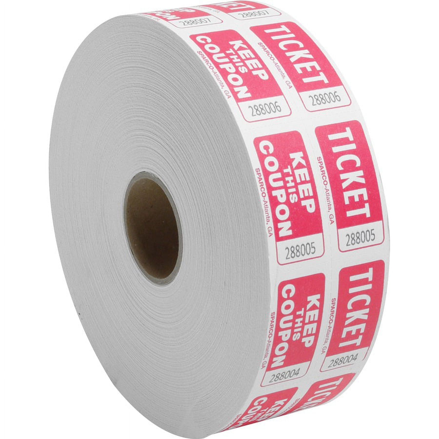 Sparco Roll Tickets - Red - 2000/Roll | Bundle of 2 Rolls