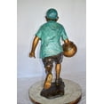 thumbnail image 6 of Nifao Young Boy Bouncing Basketball Bronze Statue – Home Office Decor Sculpture, 27"L x 20"W x 36"H, 6 of 11