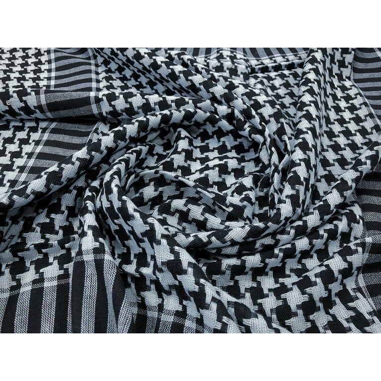 Buy Black & White Cotton Arab Shemagh - Head Scarf Neck Wrap