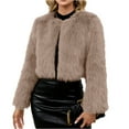 thumbnail image 2 of Ladies Cropped Faux Fur Coat - A Stylish Winter Essential Faux Fur Cardigan Short Jacket Women's Plush Jacket, 2 of 5