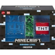 Minecraft Diamond Level Creeper, 5.5-inch Collector Action Figure with Die-Cast Accessories