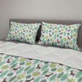 thumbnail image 2 of Deer Comforter & Sham Bedding Set, Doodle Style Forest with Green Tones Abstract Trees and Deer with Heart, 3 pcs Duvet Set Microfiber Filling Quilt, 5 Sizes, Multicolor, by Ambesonne, 2 of 4
