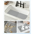 thumbnail image 4 of Bligli 15.7x11.8inch Kitchen Sink Mat, PVC Eco-Friendly Bottom Protector with Fast Drain & Anti-Slip, Solid Gray, 4 of 6