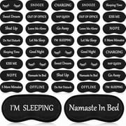 mlp001 Eurzom 40 Pcs Funny Sleep Eye Mask Soft Night Sleep Mask Bulk for Sleeping Blackout Blindfolds with Adjustable Strap for Women Men Kids Travel Nap Meditation Party Gifts Favors(Black)