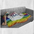 thumbnail image 6 of Saying Soft Flannel Fleece Blanket, Digital Bound Little Triangles in Rainbow Colors Futuristic Geometrical Motivation, Cozy Plush for Indoor and Outdoor Use, 60" x 80", Multicolor, by Ambesonne, 6 of 6