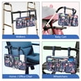 thumbnail image 6 of FINPAC Wheelchair Side Storage Bag, Wheelchair Armrest Accessories Pouch with Cup Holder, Pen Slot and Reflective Strips for Power Walkers, Rollators, Seniors, Blooming Hibiscus, 6 of 8