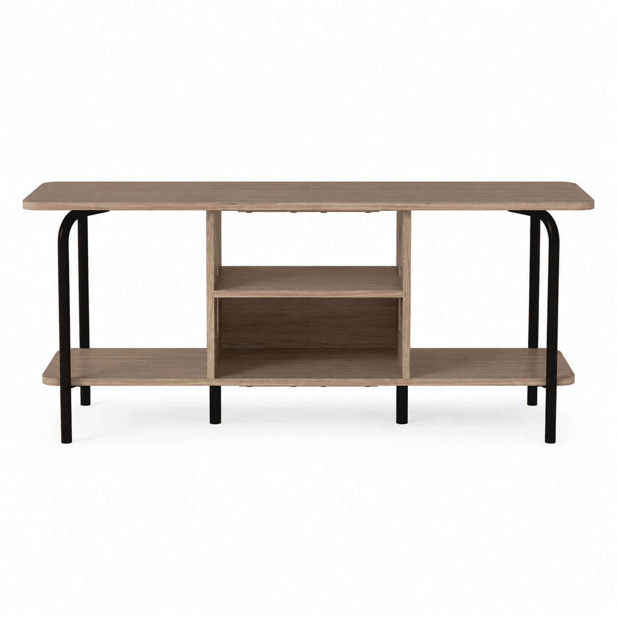 Manora  TV Stand for 55 inch, Modern Entertainment Center 3-Tier TV Console Table with Open Shelf for Living Room,Natural Color