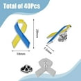 thumbnail image 2 of 40Pcs Blue Awareness Ribbon Enamel Lapel Pins Alloy Ribbon Badges Solidarity Awareness Ribbon Pins Platinum Tone Alloy Brooches for Backpack Clothes 29x18x1.5mm for making, 2 of 7