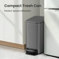 thumbnail image 3 of Cesun 1.6 Gallon Small Bathroom Trash Can, Stainless Steel Garbage Bin with Lid, Gray, 3 of 7