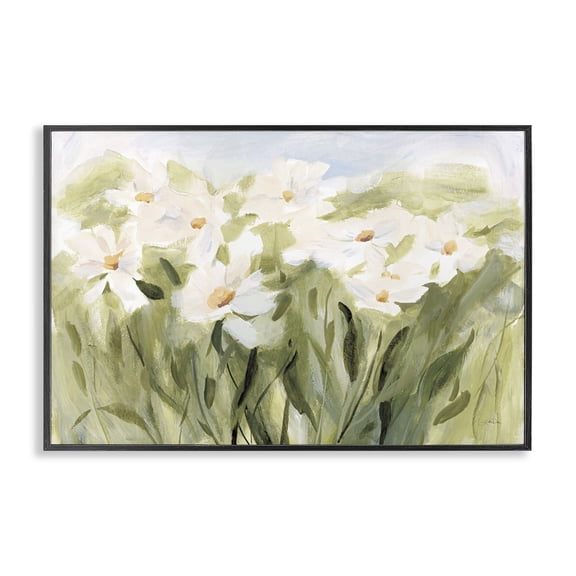 Stupell Industries Daisy Meadow View Botanical & Floral Painting Black Framed Art Print Wall Art, 30 x 20