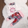 thumbnail image 4 of Douhoow 0-3M Newborn Girl Outfits Long Sleeve Letter Romper Jumpsuit Flower Striped Pants, 4 of 6