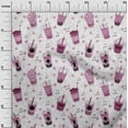 thumbnail image 3 of oneOone Cotton Cambric Dark Magenta Fabric Ice Cream Sewing Material Print Fabric By The Yard 56 Inch Wide, 3 of 6