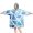 Blue Watercolor Triangle, variant on Black and White Checkered Pattern Wearable Oversized Blanket,Wearable Blanket Hoodie for Adults,Cozy Hooded Blankets with Super Pockets,Super Warm Fuzzy Pullover for Women & Men