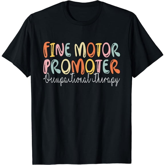 Cute Vintage Fine Motor Promoter Occupational Therapy T-Shirt Black Small