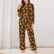 thumbnail image 2 of Balery fall leaf Conjunto de Pijama con Estampado para Mujer, Conjunto de Dos Piezas con Manga Larga, Ropa de Dormir Suave con Bolsillos, Pijamas Cómodos-Large, 2 of 7