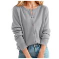 thumbnail image 2 of Wutalume Women's Solid Color Long Sleeve Mid Length Cardigan Top Jacket, Lightweight Open Front Layer, Versatile Cover Up for Indoor and Outdoor,Gray XL, 2 of 7