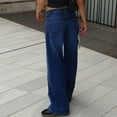thumbnail image 4 of ADSSDQ Women Y2k Low Rise Baggy Jeans Loose Fit Boyfriend Straight Wide Leg Jeans Trendy Stretch Long Denim Pants with Pockets Dark Blue S, 4 of 4