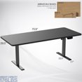 thumbnail image 3 of VIVO Electric 71" x 30" Stand Up Desk Workstation, Black Table Top, Black Frame, 3 of 8