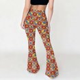 thumbnail image 5 of High Waisted Flare Leggings for Women Women's Vintage Printed High Waisted Modern Tight Fitting Bag Hip Casual Plastic Flared Pants Long Pants,Orange,M, 5 of 9