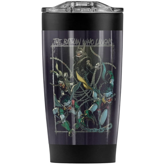 Batman Who Laughs Stainless Steel Tumbler 20 oz Coffee Travel Mug/Cup, Vacuum Insulated & Double Wall with Leakproof Sliding Lid | Great for Hot Drinks and Cold Beverages