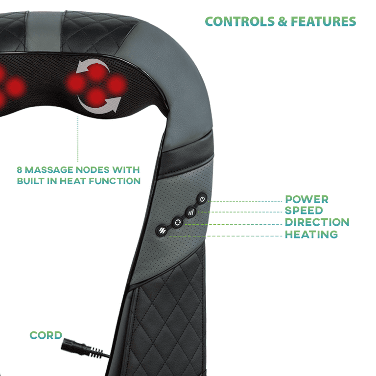 RESTECK™ Shiatsu Kneading Shoulder & Neck Massager Pillow with adjustable  Heat & Motion Compact & Portable Massaging Kit 