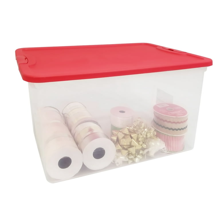 Homz 64 Qt Secure Latch Clear Plastic Storage Container Bin w/ Red Lid, 2  Pack, 1 Piece - Ralphs
