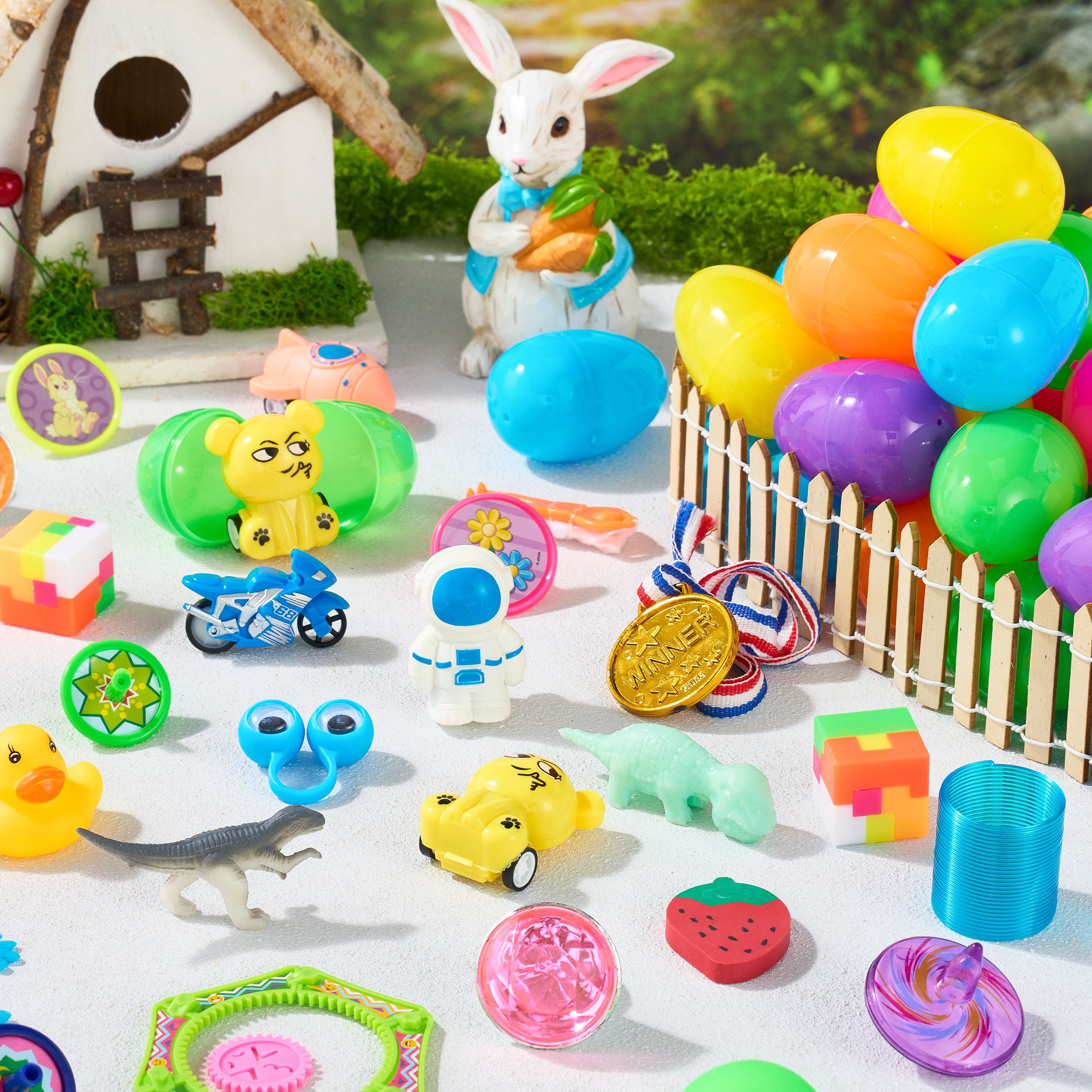 Joyfy 48 Packs Prefilled Easter Egg,Easter Egg with Toys Inside,Easter Basket Stuffers for Kids Easter Basket Classroom Exchange Toddler Boys Girls