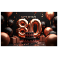 thumbnail image 2 of Elegant 80th Birthday Background Banner with Gold Balloons and Gift Boxes Party Decorations for Birthday Party Celebrations Photography Props and Happy Birthday Events, 2 of 3