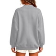 thumbnail image 4 of XPMWRP Women's Oversized Open Front Fleece Cardigan, V-Neck Long Sleeve Coat with Pockets, Casual Lounge Outerwear Gray L, 4 of 9