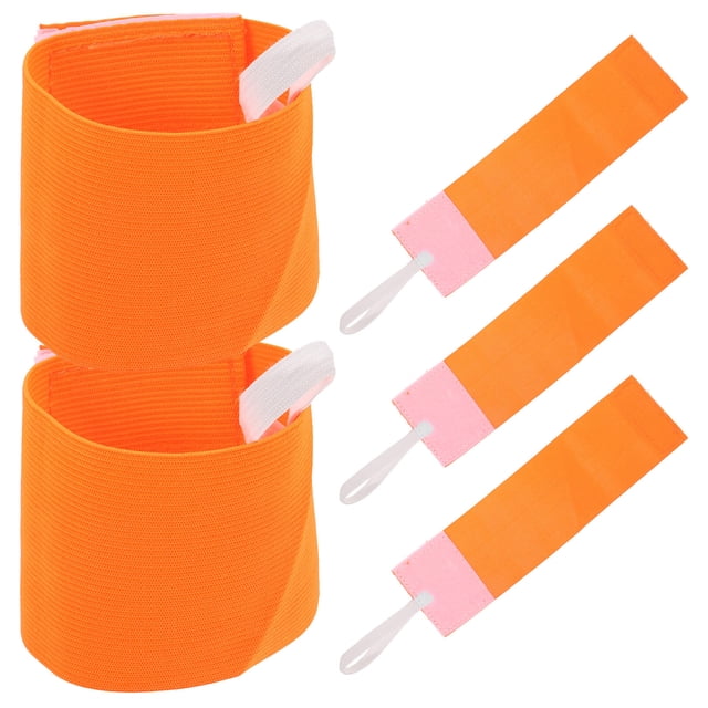 Luxshiny 5 Pcs Brassards en Nylon Capitaine pour Soccer avec Sangle Réglable à Crochet et Boucle