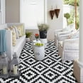 thumbnail image 6 of Kumdkd Reversible Mats, Waterproof Outdoor Rug, Camping Floor Mat, Floor Mat, RV, Patio, Backyard, Deck, Picnic, Beach, Trailer, Camping (Diamond Black & White, 5' x 8'), 6 of 6
