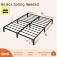 thumbnail image 4 of CazToi Base de cama plataforma de metal de 25 cm tamaño King, soporte de alta resistencia de 800 libras, no necesita somier, almacenamiento bajo la cama, 4 of 7