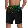 thumbnail image 2 of Lsque Mens Swim Trunks Night Rainbow Sparkles Pattern - Bathing Suit Compression Liner - Beach Swim Shorts Swimwear - (S-3XL) - Stretch Quick Dry -, 2 of 9
