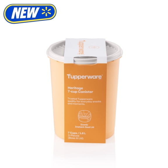 Tupperware Heritage 7-Cup Food Storage Canister with Lid, Peach