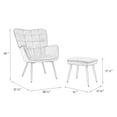 thumbnail image 6 of Abble Faux Leather Accent Chair with Ottoman and Toss Pillow for Living Room, Bed Room, Gray, 6 of 6
