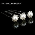 thumbnail image 5 of H&S Wedding Pearl Hair Pins for Bride's Hairstyle - 40pcs - Flower Crystal Hair Pins Clips for Bridal & Prom Hair Accessories - U-Shaped Hair Pins Clips for Women with Rhinestones, 5 of 6