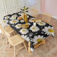 thumbnail image 3 of Black White Flower Pattern Rectangle Tablecloth 60"x102",Waterproof Polyester Rectangle Table Cloth, Wipeable Spillproof Polyester Tablecloth for Dining, Camping, Indoor and Outdoor, 3 of 6