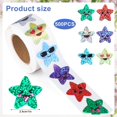 thumbnail image 3 of 500pcs Star Stickers Self Adhesive Shiny Reward Stickers 1 Inch Small Star Stickers Roll 8 Colors Sparkly Foil Gold Star Holographic Stickers Teacher Reward Supplies, 3 of 8