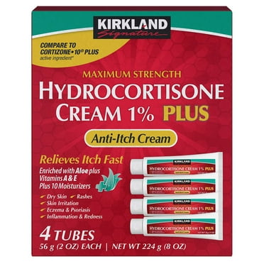 KS Maximum Strength Hydrocortisone 1% Anti Itch Cream - 4 Tubes