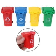HATISS Kid 4pcs/set Trash Can Toy Garbage Truck Cans Curbside Vehicle Bin Toys