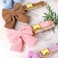 thumbnail image 6 of Pet Artist Bow tie Dog Collar with Leash set Soft & Comfy Velvet Pet Puppy Collar Adjustable, 6 of 11