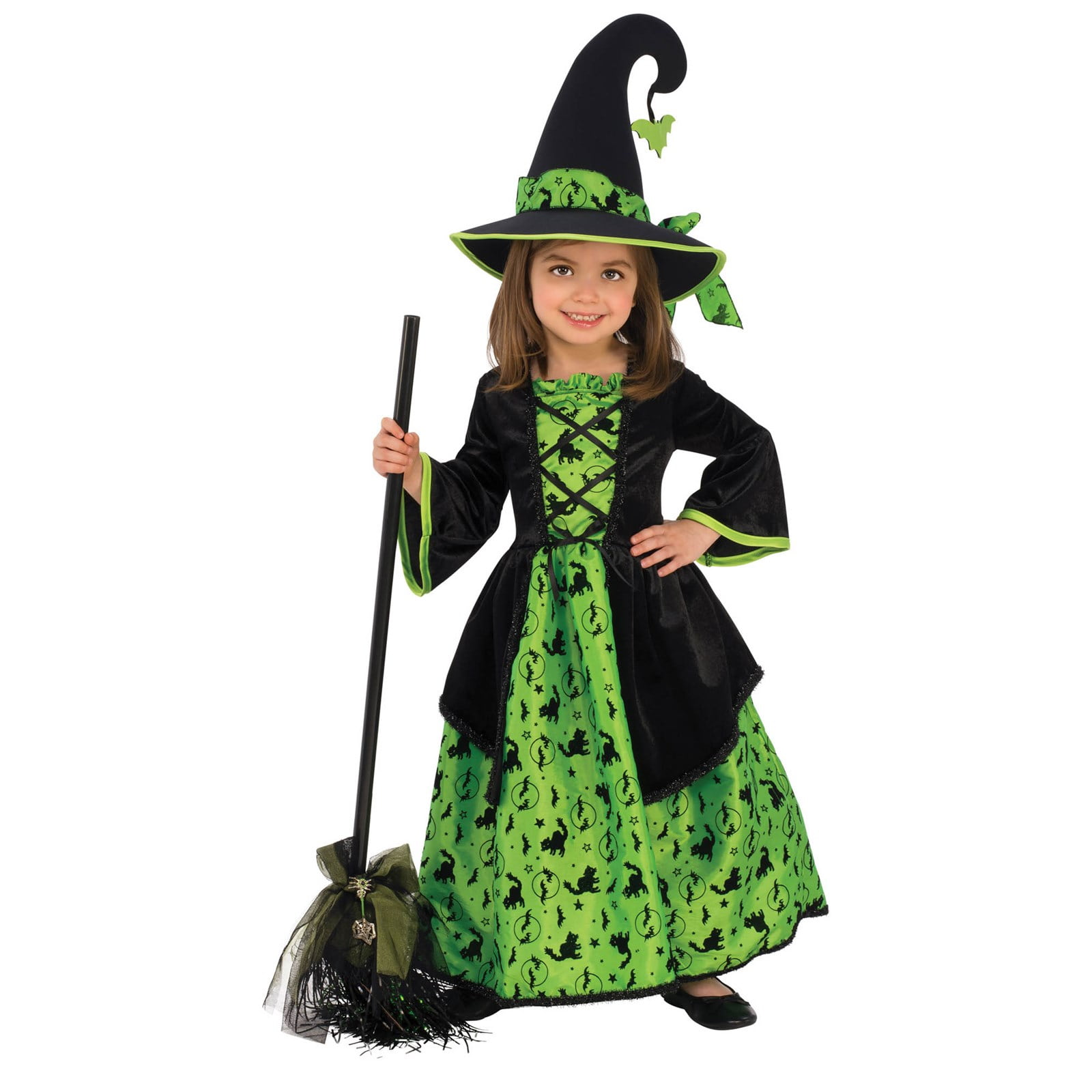Girls Green Witch Costume - Walmart.com - Walmart.com