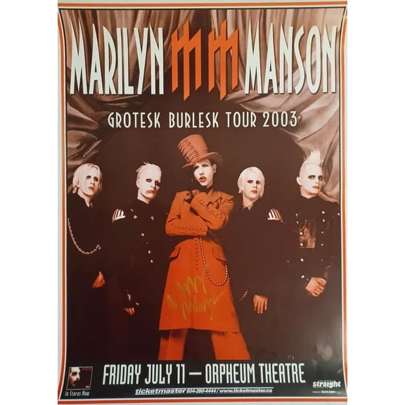 2003 Marilyn Manson Concert Poster Wall Art Print in 11 x 17 Inch Poster