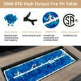 thumbnail image 3 of Walsunny 45" Propane Fire Pit Table 50,000 BTU Steel Gas Fire Pit with Lid and Glass Stones Rectangular Wood, 3 of 9